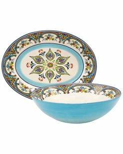 Euro Ceramica Zanzibar 2pc Serving Set Home Serveware