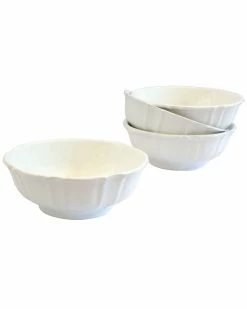 Euro Ceramica Chloe White 4pc Cereal Bowl Set Home Dinnerware