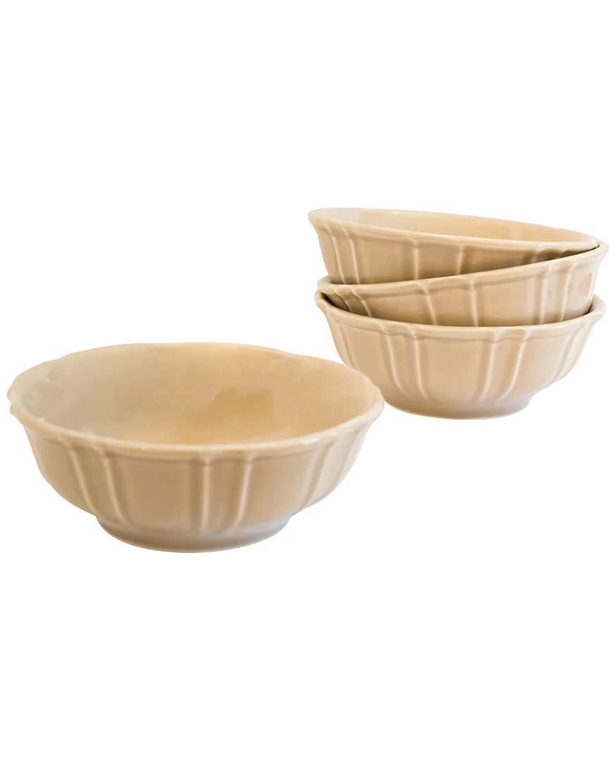 Euro Ceramica Chloe Taupe 4pc Cereal Bowl Set Home Dinnerware