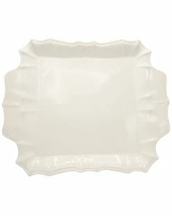 Euro Ceramica Chloe Square Platter With Handles Home Dinnerware