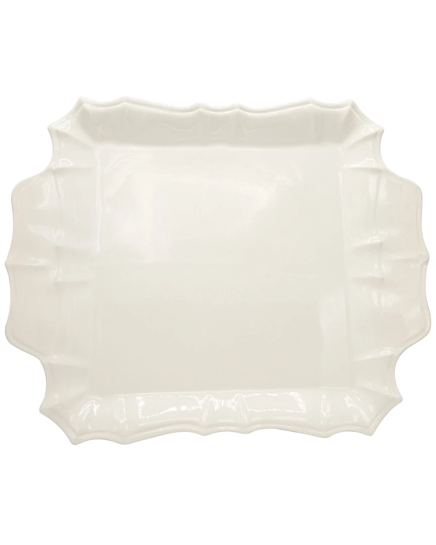Euro Ceramica Chloe Square Platter With Handles Home Dinnerware