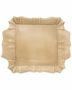 Euro Ceramica Chloe Square Platter With Handles Home Serveware