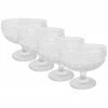 Euro Ceramica Fez Glassware 4pc 13Oz Footed Compote Glass Set Home Dinnerware