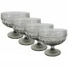 Euro Ceramica Fez Glassware 4pc 13Oz Footed Compote Glass Set Home Dinnerware