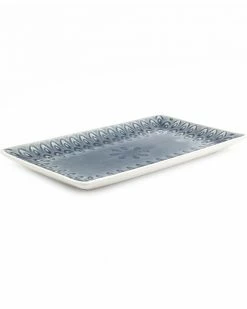 Euro Ceramica Peacock Rectangular Platter Home Serveware