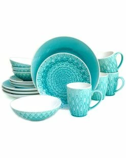 Euro Ceramica Peacock 16pc Dinnerware Set Home