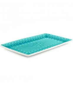 Euro Ceramica Peacock Rectangular Platter Home Serveware