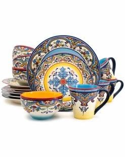 Euro Ceramica Zanzibar 16pc Stoneware Dinnerware Set Home