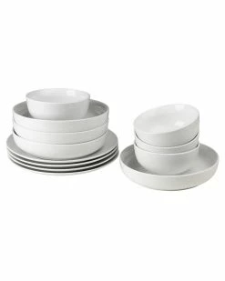 Euro Ceramica Peacock Essential 12pc Dinnerware Set Home