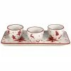 Euro Ceramica Winterfest 4pc Holiday Entertainment Serving Set Home Serveware