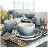 Euro Ceramica Fez Grey 16pc Dinnerware Set Home