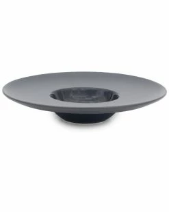 Euro Ceramica Euro Essential Black Wide-Rim Soup Plate Home Dinnerware