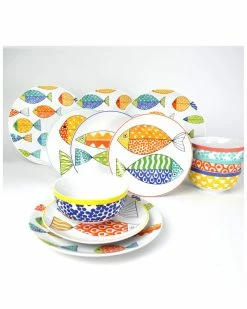 Euro Ceramica Freshcatch 12pc Dinnerware Set Home