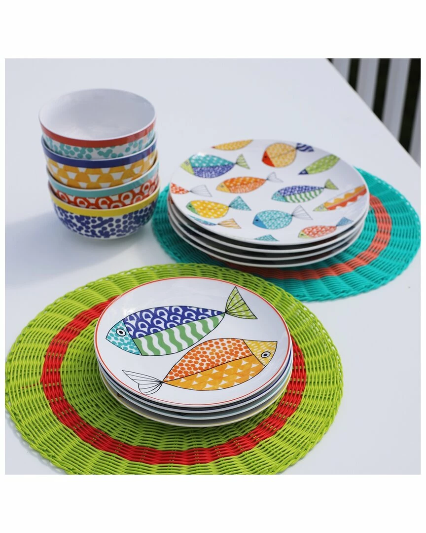 Euro Ceramica Freshcatch 12pc Dinnerware Set Home - Image 2
