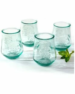 Euro Ceramica Euro Essential Bara Recycled Glass 4pc Tumbler Set Home Drinkware
