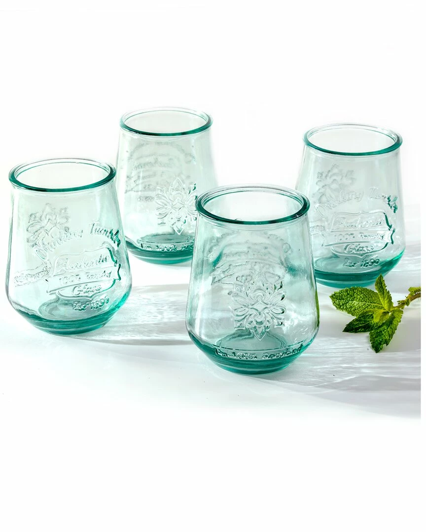 Euro Ceramica Euro Essential Bara Recycled Glass 4pc Tumbler Set Home Drinkware