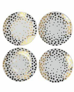 Euro Ceramica Echo 4pc Salad Accent Plate Set Home Dinnerware