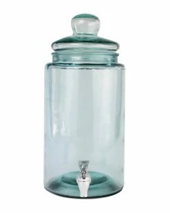 Euro Ceramica Euro Essential Bara Recycled Glass Mason Jar Beverage Dispenser Home Serveware