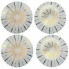 Euro Ceramica Luminaire 4pc Salad Accent Plate Set Home Dinnerware