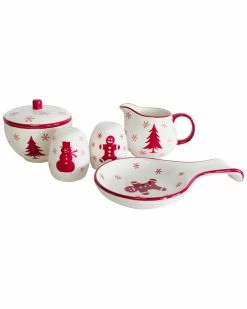 Euro Ceramica Winterfest 5Pc Accessory Set Home Dinnerware