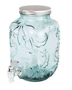 Euro Ceramica Euro Essential Bara Recycled Glass Mason Jar Beverage Dispenser Home Serveware