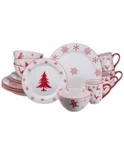 Euro Ceramica Winterfest 16Pc Dinnerware Set Home