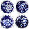 Euro Ceramica Blue Garden 6in Assorted Appetizer Plate (Set Of 4) Home Dinnerware
