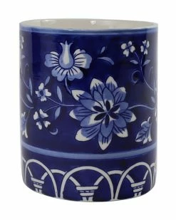 Euro Ceramica Blue Garden Utensil Holder Home Kitchen & Pantry Storage