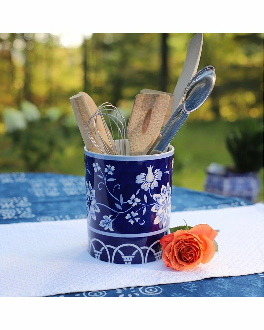 Euro Ceramica Blue Garden Utensil Holder Home Kitchen & Pantry Storage - Image 2