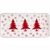 Euro Ceramica Winterfest Rectangular Platter Home Serveware