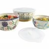 Euro Ceramica Ella 3Pc Storage Bowl Set Home Kitchen & Pantry Storage