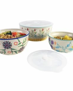 Euro Ceramica Ella 3Pc Storage Bowl Set Home Kitchen & Pantry Storage