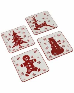 Euro Ceramica Winterfest 4pc Trivet Set Home Serveware