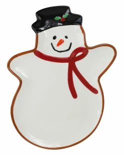 Euro Ceramica Winterfest Large Snowman Tray Home Serveware