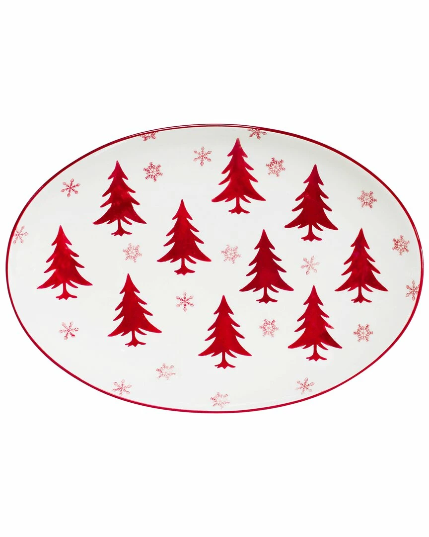 Euro Ceramica Winterfest Oval Platter Home Serveware