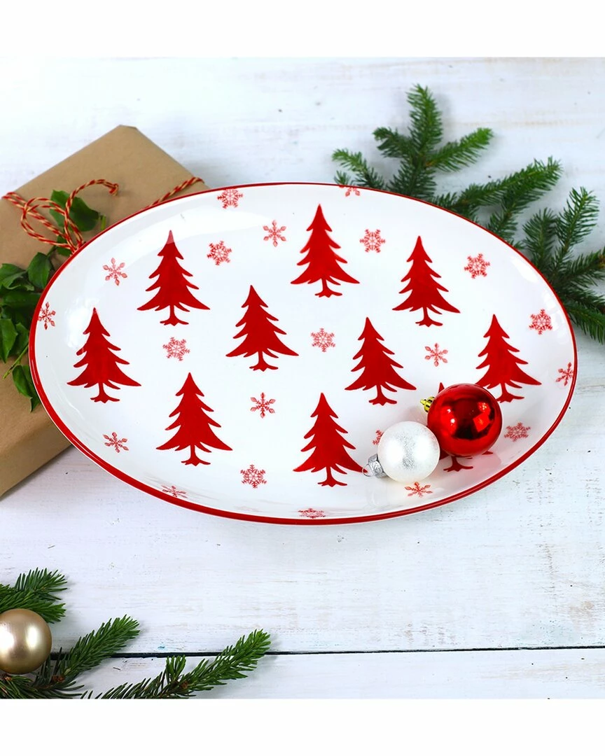 Euro Ceramica Winterfest Oval Platter Home Serveware - Image 2