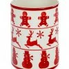Euro Ceramica Winterfest Utensil Holder Home Kitchen & Pantry Storage