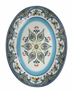 Euro Ceramica Zanzibar Ceramic 16In Oval Serving Platter Home Serveware