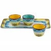 Euro Ceramica Zanzibar Ceramic Appetizer Serving Set Home Serveware