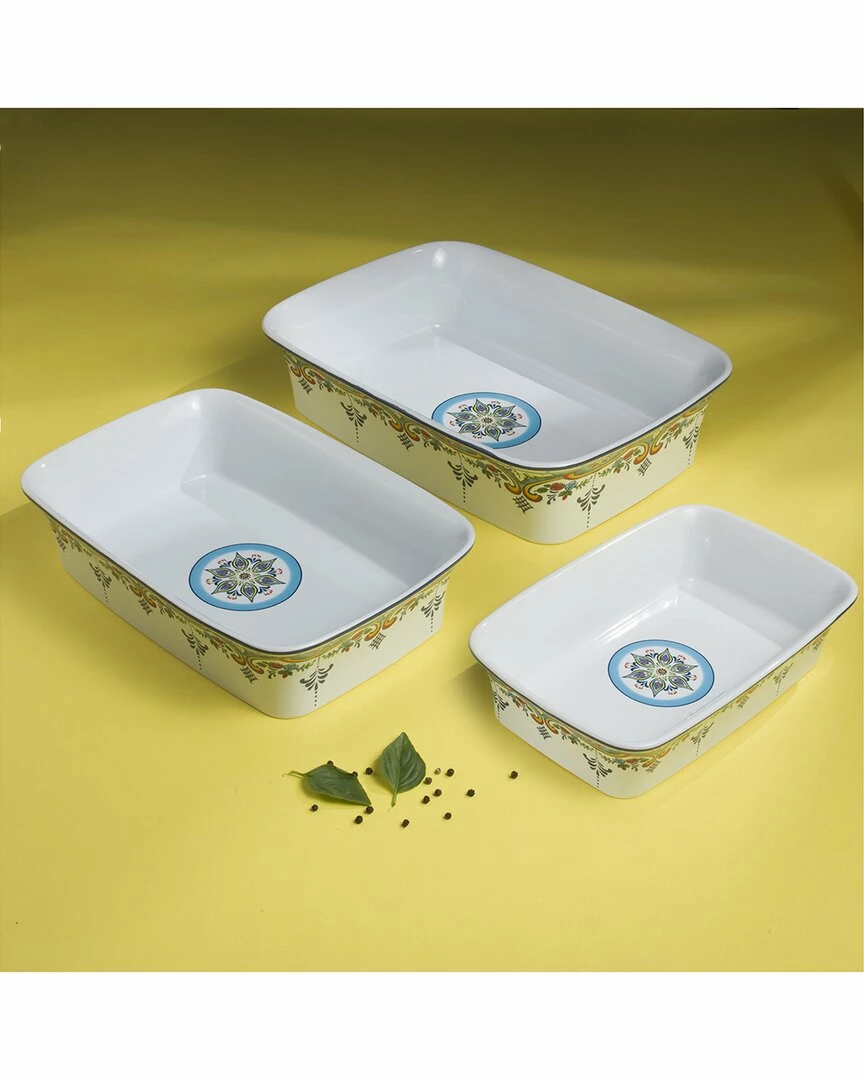 Euro Ceramica Zanzibar Stoneware Baking Dishes (Set Of 3) Home Cookware - Image 3