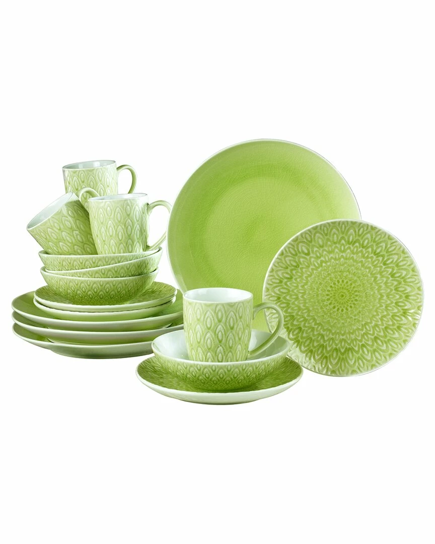 Euro Ceramica Peacock 16pc Dinnerware Set Home