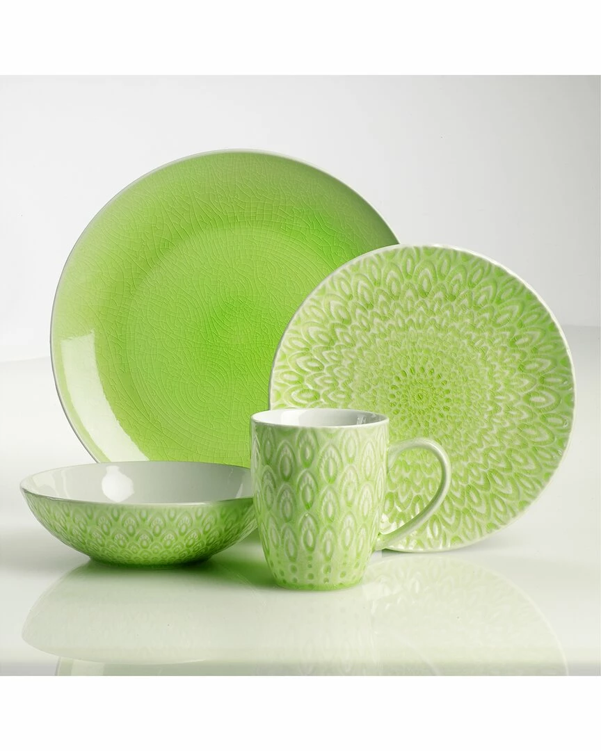 Euro Ceramica Peacock 16pc Dinnerware Set Home - Image 2