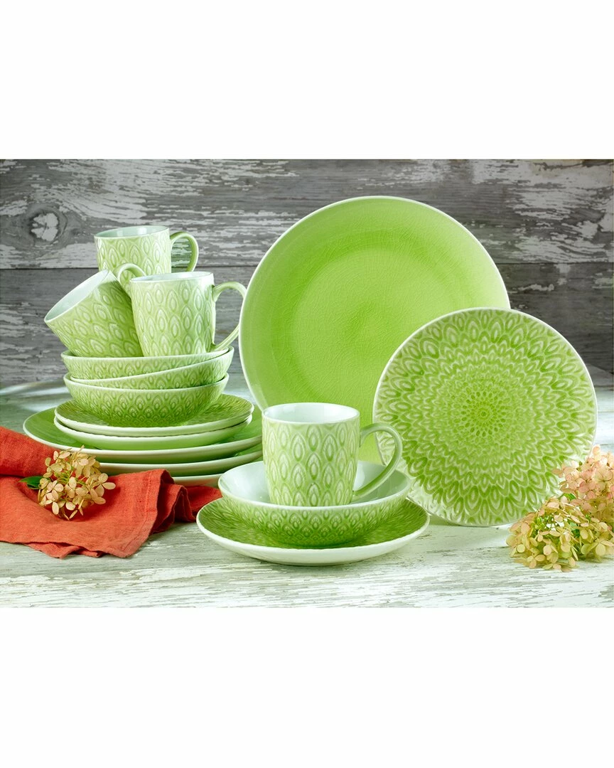 Euro Ceramica Peacock 16pc Dinnerware Set Home - Image 3