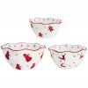 Euro Ceramica Winterfest 3Pc Nesting Serving Bowl Home Serveware