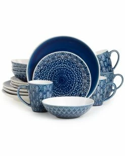 Euro Ceramica Peacock 16pc Dinnerware Set Home