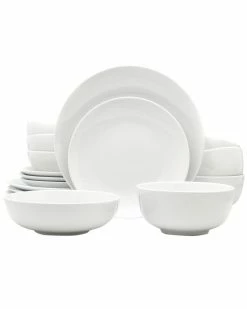 Euro Ceramica White Essential 16pc Dinnerware Set Home